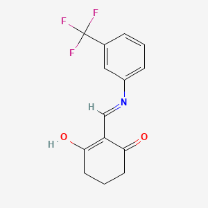 molecular formula C14H12F3NO2 B10900187 2-({[3-(Trifluoromethyl)phenyl]amino}methylidene)cyclohexane-1,3-dione 