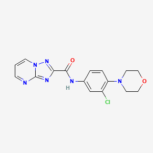 molecular formula C16H15ClN6O2 B10900193 N-[3-chloro-4-(morpholin-4-yl)phenyl][1,2,4]triazolo[1,5-a]pyrimidine-2-carboxamide 