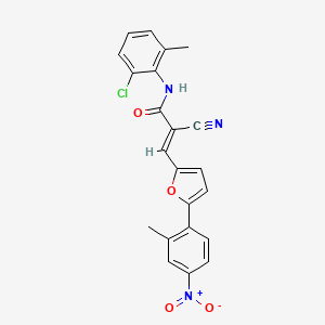 molecular formula C22H16ClN3O4 B10900199 (2E)-N-(2-chloro-6-methylphenyl)-2-cyano-3-[5-(2-methyl-4-nitrophenyl)furan-2-yl]prop-2-enamide 