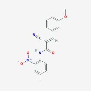 molecular formula C18H15N3O4 B10900224 (2E)-2-cyano-3-(3-methoxyphenyl)-N-(4-methyl-2-nitrophenyl)prop-2-enamide 