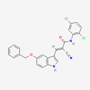 molecular formula C25H17Cl2N3O2 B10900232 (2E)-3-[5-(benzyloxy)-1H-indol-3-yl]-2-cyano-N-(2,5-dichlorophenyl)prop-2-enamide 