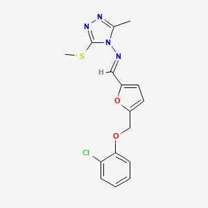 N-[(E)-{5-[(2-chlorophenoxy)methyl]furan-2-yl}methylidene]-3-methyl-5-(methylsulfanyl)-4H-1,2,4-triazol-4-amine