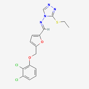 N-[(E)-{5-[(2,3-dichlorophenoxy)methyl]furan-2-yl}methylidene]-3-(ethylsulfanyl)-4H-1,2,4-triazol-4-amine