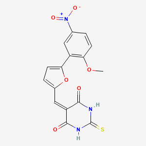 5-{[5-(2-methoxy-5-nitrophenyl)furan-2-yl]methylidene}-2-thioxodihydropyrimidine-4,6(1H,5H)-dione