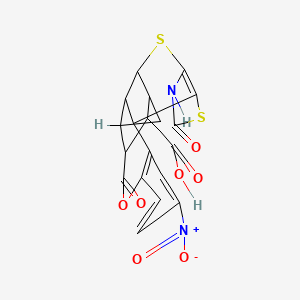 molecular formula C19H14N2O7S2 B10900319 3-Nitro-6,12-dioxo-4b,6,7,8a,9,10,10a,10b,11,12-decahydro-9,11-methano-13-oxa-5,8-dithia-7-azabenzo[4,5]cycloocta[1,2,3-cd]-s-indacene-14-carboxylic acid 