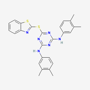 6-(1,3-benzothiazol-2-ylsulfanyl)-N,N'-bis(3,4-dimethylphenyl)-1,3,5-triazine-2,4-diamine