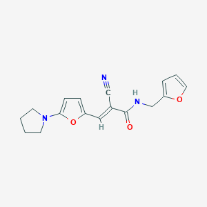 (2E)-2-cyano-N-(furan-2-ylmethyl)-3-[5-(pyrrolidin-1-yl)furan-2-yl]prop-2-enamide