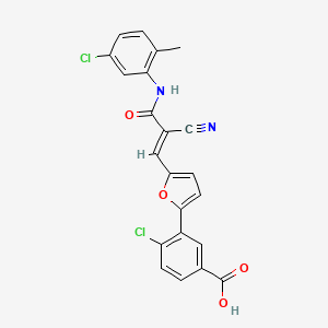 4-chloro-3-(5-{(1E)-3-[(5-chloro-2-methylphenyl)amino]-2-cyano-3-oxoprop-1-en-1-yl}furan-2-yl)benzoic acid