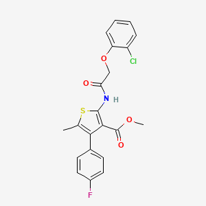 molecular formula C21H17ClFNO4S B10900353 Methyl 2-{[(2-chlorophenoxy)acetyl]amino}-4-(4-fluorophenyl)-5-methylthiophene-3-carboxylate 