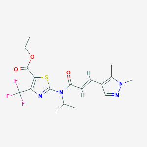 ethyl 2-{[(2E)-3-(1,5-dimethyl-1H-pyrazol-4-yl)prop-2-enoyl](propan-2-yl)amino}-4-(trifluoromethyl)-1,3-thiazole-5-carboxylate