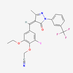 [2-Ethoxy-6-iodo-4-({3-methyl-5-oxo-1-[3-(trifluoromethyl)phenyl]-1,5-dihydro-4H-pyrazol-4-yliden}methyl)phenoxy]methyl cyanide