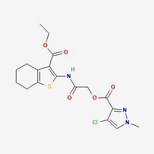 2-{[3-(ethoxycarbonyl)-4,5,6,7-tetrahydro-1-benzothiophen-2-yl]amino}-2-oxoethyl 4-chloro-1-methyl-1H-pyrazole-3-carboxylate