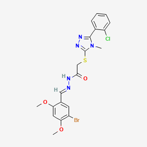 molecular formula C20H19BrClN5O3S B10900458 N'-[(E)-(5-bromo-2,4-dimethoxyphenyl)methylidene]-2-{[5-(2-chlorophenyl)-4-methyl-4H-1,2,4-triazol-3-yl]sulfanyl}acetohydrazide 