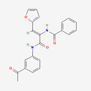 N-[(1Z)-3-[(3-acetylphenyl)amino]-1-(furan-2-yl)-3-oxoprop-1-en-2-yl]benzamide