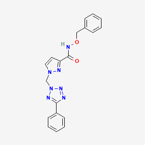 molecular formula C19H17N7O2 B10900466 N-(benzyloxy)-1-[(5-phenyl-2H-tetrazol-2-yl)methyl]-1H-pyrazole-3-carboxamide 