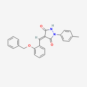 molecular formula C24H20N2O3 B10900508 (4Z)-4-[2-(benzyloxy)benzylidene]-1-(4-methylphenyl)pyrazolidine-3,5-dione 