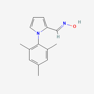 molecular formula C14H16N2O B10900517 (E)-N-hydroxy-1-[1-(2,4,6-trimethylphenyl)-1H-pyrrol-2-yl]methanimine 