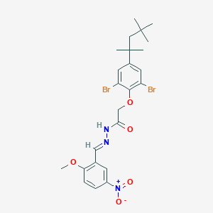 2-[2,6-dibromo-4-(2,4,4-trimethylpentan-2-yl)phenoxy]-N'-[(E)-(2-methoxy-5-nitrophenyl)methylidene]acetohydrazide