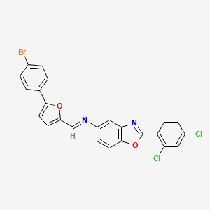 N-{(E)-[5-(4-bromophenyl)furan-2-yl]methylidene}-2-(2,4-dichlorophenyl)-1,3-benzoxazol-5-amine