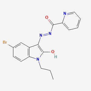 N'-[(3E)-5-bromo-2-oxo-1-propyl-1,2-dihydro-3H-indol-3-ylidene]pyridine-2-carbohydrazide