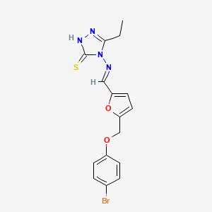 4-{[(E)-{5-[(4-bromophenoxy)methyl]furan-2-yl}methylidene]amino}-5-ethyl-4H-1,2,4-triazole-3-thiol