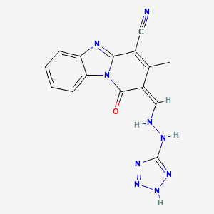 3-methyl-1-oxo-2-{(E)-[2-(1H-tetrazol-5-yl)hydrazinylidene]methyl}-1,5-dihydropyrido[1,2-a]benzimidazole-4-carbonitrile