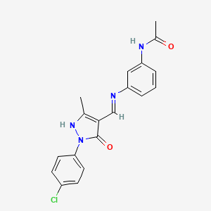 N-[3-({(Z)-[1-(4-chlorophenyl)-3-methyl-5-oxo-1,5-dihydro-4H-pyrazol-4-ylidene]methyl}amino)phenyl]acetamide