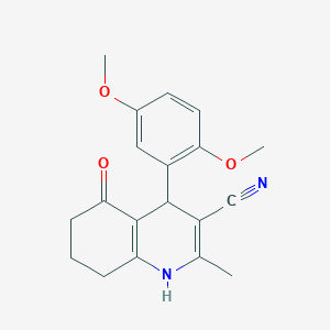 molecular formula C19H20N2O3 B10900600 4-(2,5-dimethoxyphenyl)-2-methyl-5-oxo-4,6,7,8-tetrahydro-1H-quinoline-3-carbonitrile 