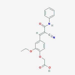 molecular formula C20H18N2O5 B10900606 {4-[(1E)-2-cyano-3-oxo-3-(phenylamino)prop-1-en-1-yl]-2-ethoxyphenoxy}acetic acid 