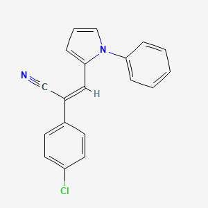 molecular formula C19H13ClN2 B10900629 (2Z)-2-(4-chlorophenyl)-3-(1-phenyl-1H-pyrrol-2-yl)prop-2-enenitrile 