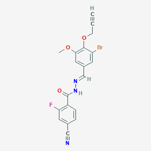 N'-{(E)-[3-bromo-5-methoxy-4-(prop-2-yn-1-yloxy)phenyl]methylidene}-4-cyano-2-fluorobenzohydrazide