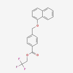 molecular formula C20H15F3O3 B10900663 2,2,2-Trifluoroethyl 4-[(naphthalen-1-yloxy)methyl]benzoate 