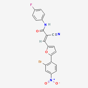 molecular formula C20H11BrFN3O4 B10900673 (2E)-3-[5-(2-bromo-4-nitrophenyl)furan-2-yl]-2-cyano-N-(4-fluorophenyl)prop-2-enamide 