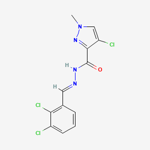 molecular formula C12H9Cl3N4O B10900677 4-chloro-N'-[(E)-(2,3-dichlorophenyl)methylidene]-1-methyl-1H-pyrazole-3-carbohydrazide 