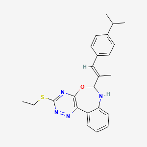 3-(ethylsulfanyl)-6-{(1E)-1-[4-(propan-2-yl)phenyl]prop-1-en-2-yl}-6,7-dihydro[1,2,4]triazino[5,6-d][3,1]benzoxazepine