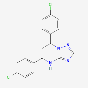 molecular formula C17H14Cl2N4 B10900699 5,7-Bis(4-chlorophenyl)-4,5,6,7-tetrahydro[1,2,4]triazolo[1,5-a]pyrimidine 