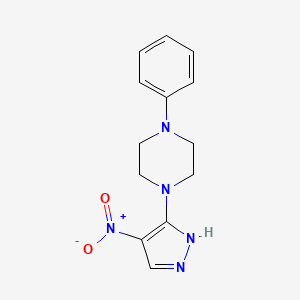 1-(4-nitro-1H-pyrazol-5-yl)-4-phenylpiperazine