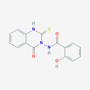 2-hydroxy-N-(4-oxo-2-sulfanylquinazolin-3(4H)-yl)benzamide