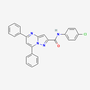 molecular formula C25H17ClN4O B10900737 N-(4-chlorophenyl)-5,7-diphenylpyrazolo[1,5-a]pyrimidine-2-carboxamide 