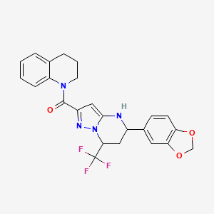 [5-(1,3-benzodioxol-5-yl)-7-(trifluoromethyl)-4,5,6,7-tetrahydropyrazolo[1,5-a]pyrimidin-2-yl](3,4-dihydroquinolin-1(2H)-yl)methanone