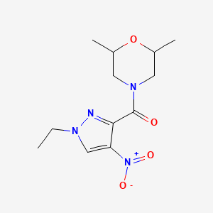 (2,6-dimethylmorpholin-4-yl)(1-ethyl-4-nitro-1H-pyrazol-3-yl)methanone