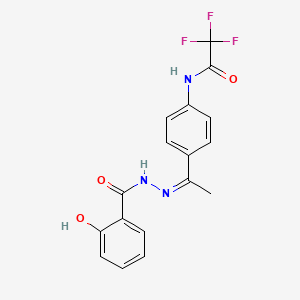 2,2,2-trifluoro-N-{4-[(1Z)-1-{2-[(2-hydroxyphenyl)carbonyl]hydrazinylidene}ethyl]phenyl}acetamide