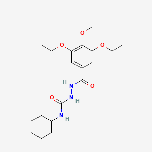 molecular formula C20H31N3O5 B10900762 N-cyclohexyl-2-[(3,4,5-triethoxyphenyl)carbonyl]hydrazinecarboxamide 