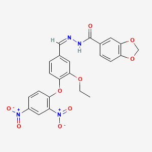 N'-{(Z)-[4-(2,4-dinitrophenoxy)-3-ethoxyphenyl]methylidene}-1,3-benzodioxole-5-carbohydrazide