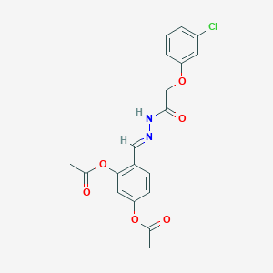 4-[(E)-{2-[(3-chlorophenoxy)acetyl]hydrazinylidene}methyl]benzene-1,3-diyl diacetate