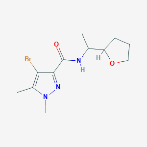 4-bromo-1,5-dimethyl-N-[1-(tetrahydrofuran-2-yl)ethyl]-1H-pyrazole-3-carboxamide