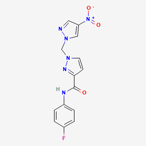 N-(4-fluorophenyl)-1-[(4-nitro-1H-pyrazol-1-yl)methyl]-1H-pyrazole-3-carboxamide