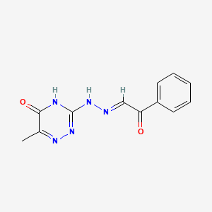 1,2,4-Triazin-5(4H)-one, 6-methyl-3-[N2-(2-oxo-2-phenylethylideno)hydrazino]-