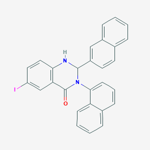 molecular formula C28H19IN2O B10900882 6-iodo-3-(naphthalen-1-yl)-2-(naphthalen-2-yl)-2,3-dihydroquinazolin-4(1H)-one 