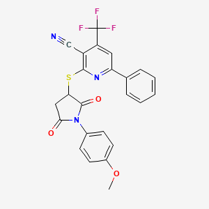 2-{[1-(4-Methoxyphenyl)-2,5-dioxopyrrolidin-3-yl]sulfanyl}-6-phenyl-4-(trifluoromethyl)pyridine-3-carbonitrile